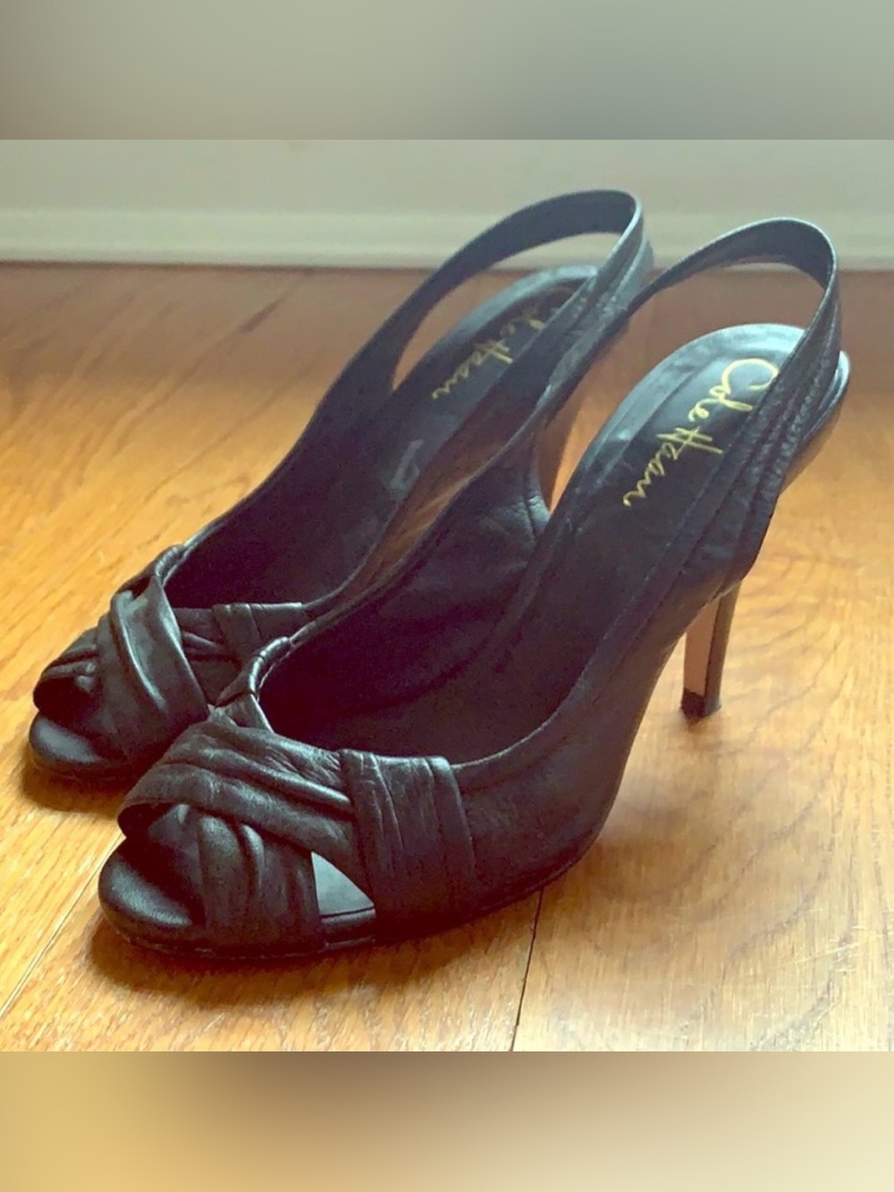Cole Haan slingback black leather heels